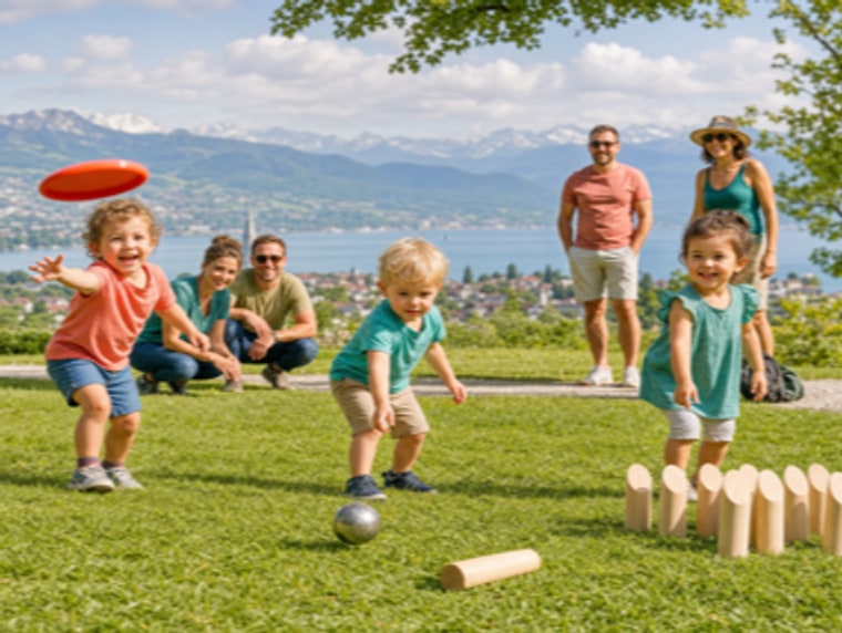 Jardin d'enfants : Frisbee, Pétanque & Möllky
