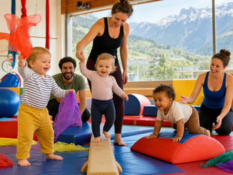 Cours de cirque pour bébés accompagnés
