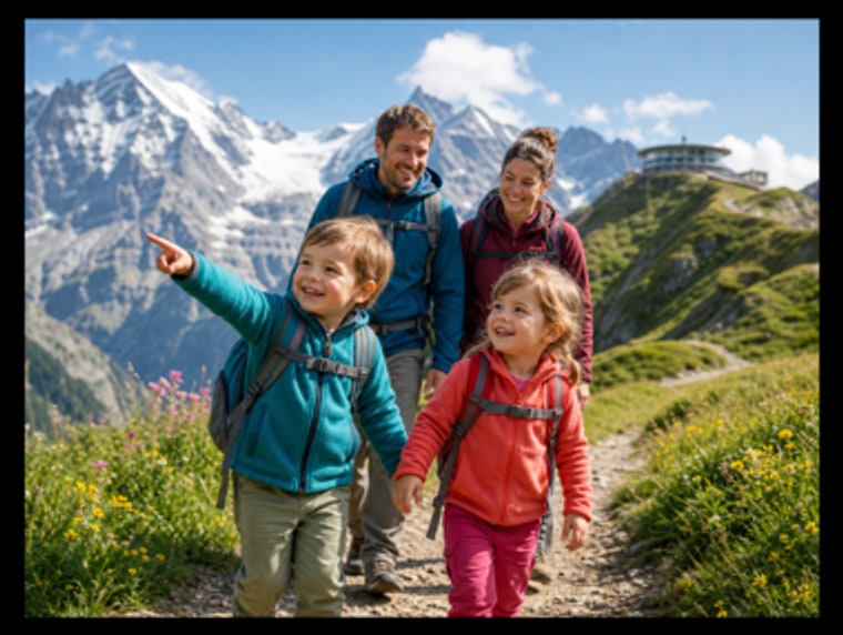 From Lausanne: Spectacular Schilthorn with 007 Experience