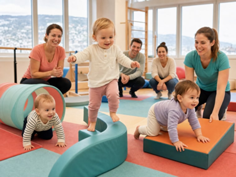 Cours de baby gym à la maison